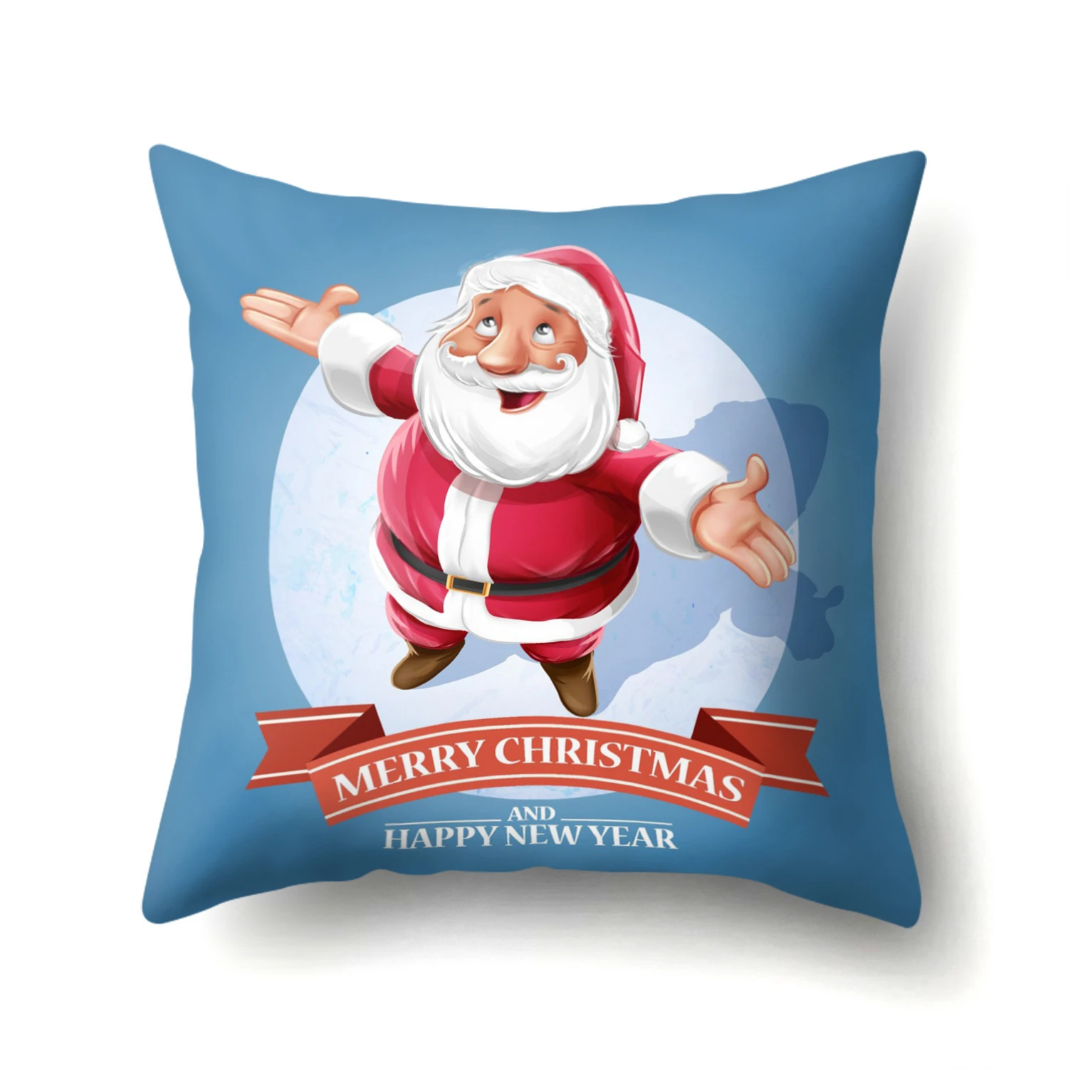 Рождественская наволочка для подушки с изображением Санта-Клауса, декоративная подушка, новогодний декор, полиэфирная Наволочка украшения для дома 40543