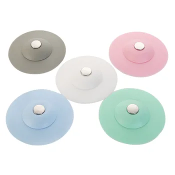 

5pcs Bathroom Drain Water Plug Stopper Rubber Circle Sink Strainer Filter Stopper Floor Drain Hair Water Stopper Kitchen Tools