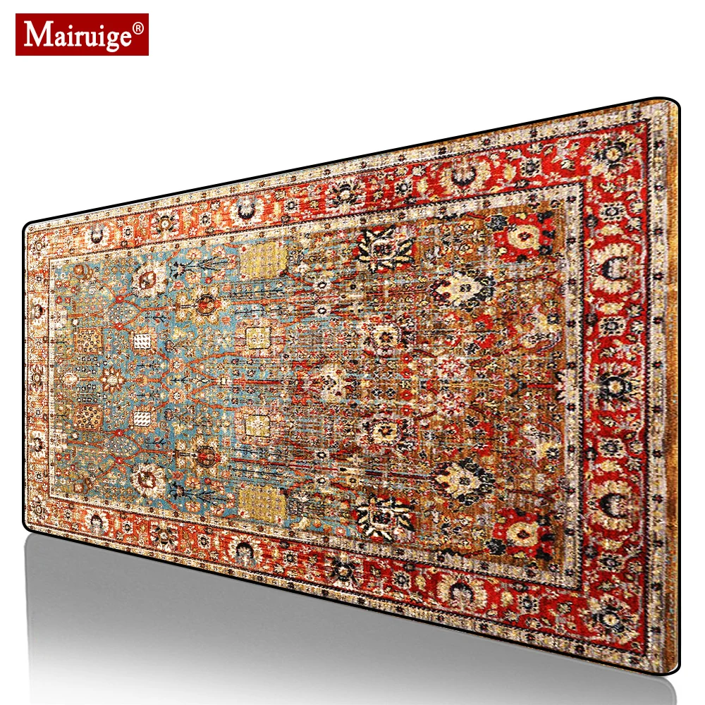 

Persian Rug Bohemian Red Mouse Pad XXL Gamer Desk Mat Large Keyboard Pad Gaming MousePad 90x40cm/80x30cm for Laptop Table Pads