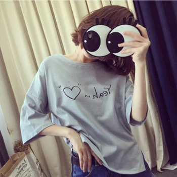 

Hot T-Shirt Women Spring And Summer New Simple Personality Letter O-Neck Casual Tops Short-Sleeved T-Shirt For Women Clothing