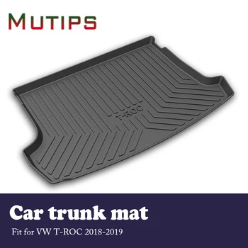 

Mutips 1Set Car Cargo rear trunk mat For VW T-Roc 2018 2019 Styling Anti-slip carpet Waterproof mat Boot Liner Tray Accessories
