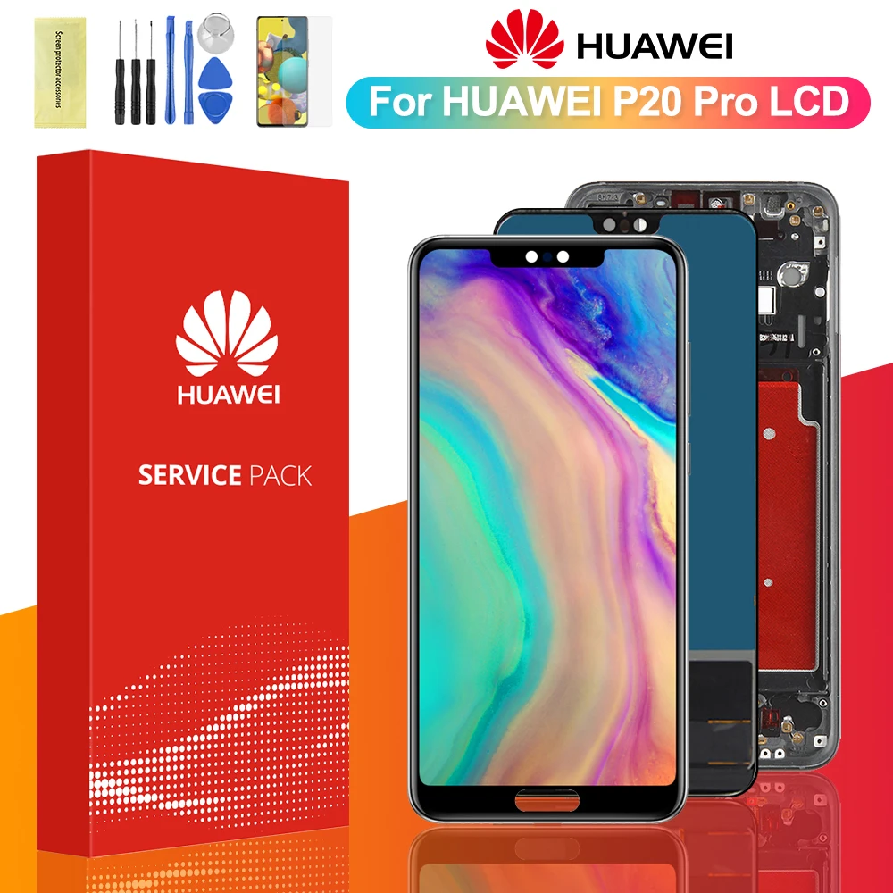 TFT 6.1'' Display For Huawei P20 Pro LCD Touch Screen Digitizer Assembly With Frame CLT-L09 CLT-L29 | Мобильные телефоны и