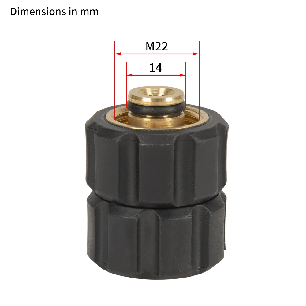 High Pressure Washer Swivel Connector M22 Car Washer Brass Rotating Adapter Swivel Coupling M22 Female + M22 Female 5