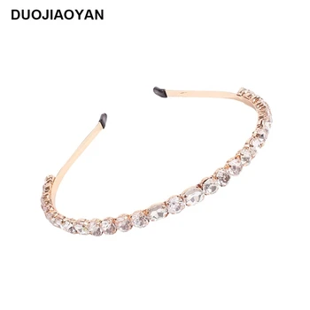 

DUOJIAOYAN Alloy diamond colored headband shining hair hoop Fashion style show jewelry fancy Women rhinestone hair accessories