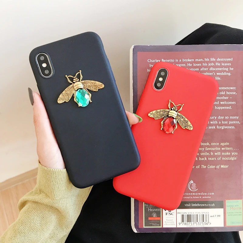 Мягкий чехол Diamond Bee Glitte для iPhone 7 роскошный брендовый твердый 8 6S Plus X XR XS 11 Pro Max Samsung