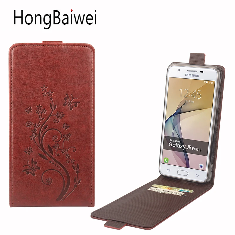 Cover for Samsung Galaxy J5 Prime Case Leather Printed Flower Flip