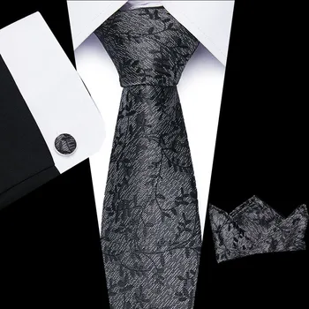 

39 Colors 100% Silk Tie Set for Men Plaid Necktie Sets Cufflik Pocket Square Blue and Red Mens Suit Tie Handkerchief tie Set