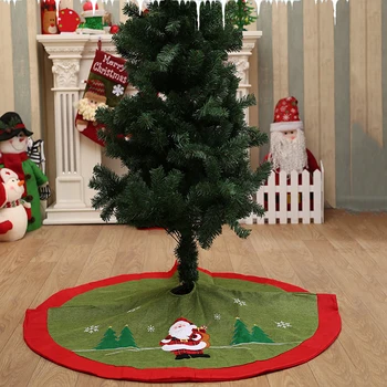 

Lovely Burlap Christmas Tree Skirt Tree Foot Tree Skirt Base Foot Cover Christmas Tree Apron Party Holiday Decorations