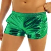 iiniim Mens Shiny Metallic beach Pool Night Club Party Shorts Boxer Shorts Performance Show Clubwear Costume Swimming Trunks 2