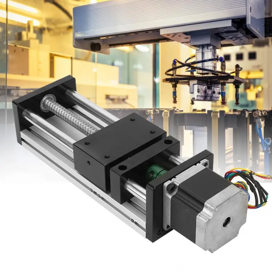 

Bearing Double Shaft Ball Screw Linear Guide Rail with 57 Motor 100mm Effective Stroke 1204 Screw Rod linear guide rail