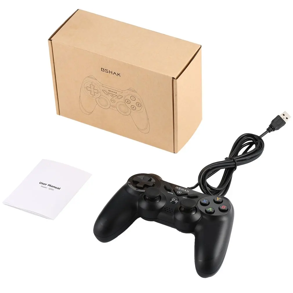 

Q201 Gamepad Wired Game Controller Colorful LED Lights with Wired Gamepad for PS4 Station for Windows PC