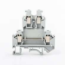 Bloco de terminais do trilho do ruído UKK-3 conexão de parafuso da montagem do trilho do ruído condutor de fio de dois níveis elétricos 10 pces bloco de distribuição