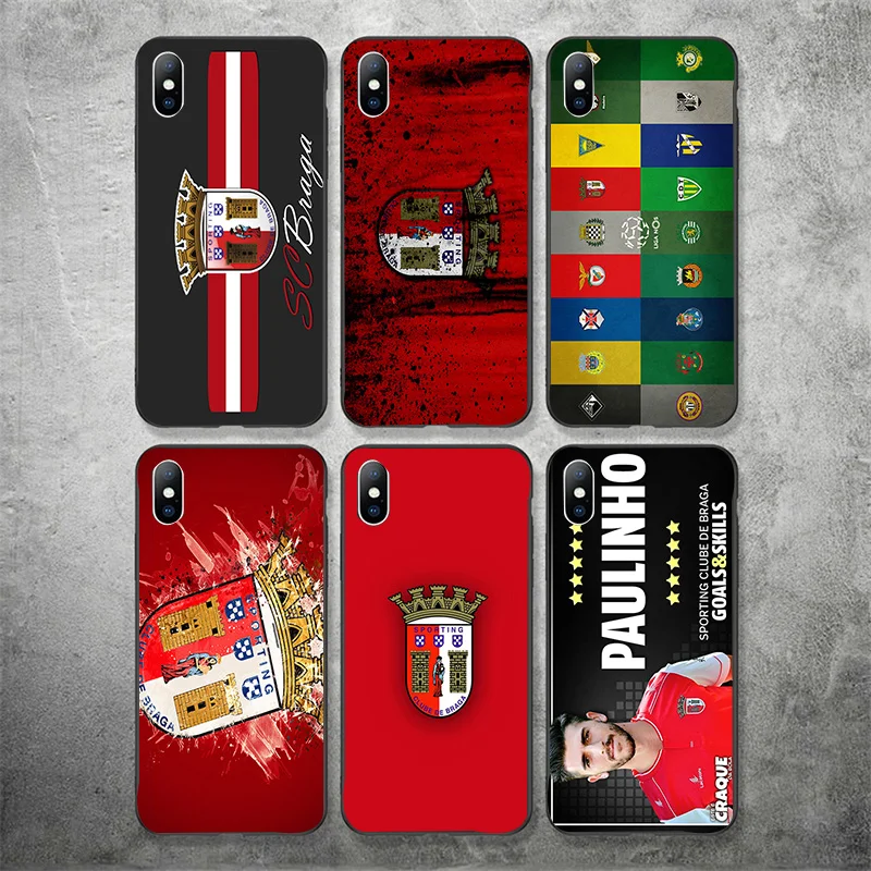 

Phone Case For Sporting Braga FC Case For iPhone Shell DIY Picture Black Soft TPU Cover For Braga X XR XS MAX 7 8 7plus 6 6S 5S