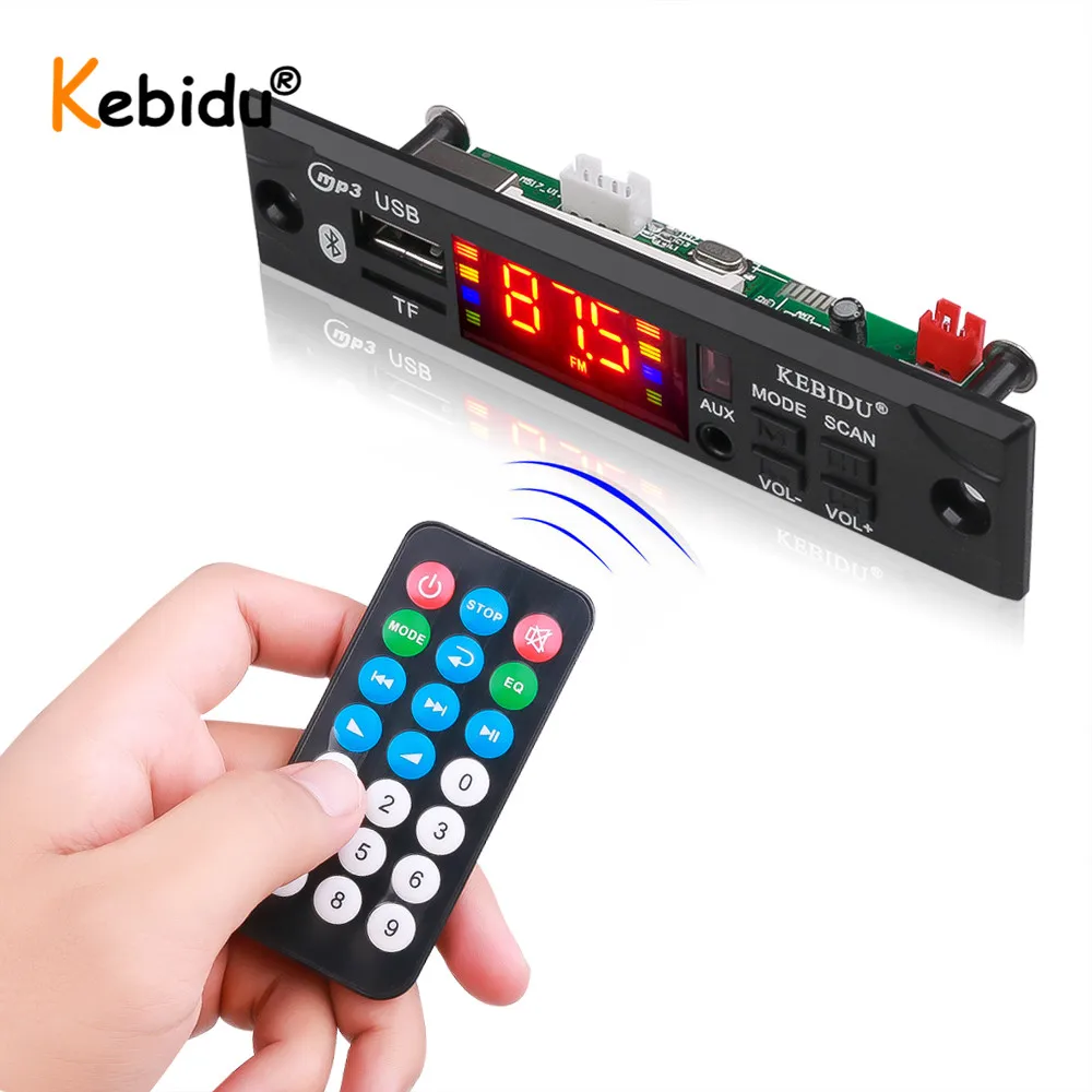 Kebidu беспроводной Bluetooth 5 в 12 В MP3 WMA декодер плата MP3-плеер автомобильное аудио USB TF FM