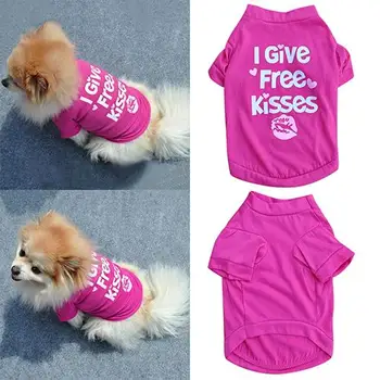 

1Pc Casual Breathable Rose-red Lip Pet Dog T-shirt Small Puppy Spring Summer Shirt Vest Clothes