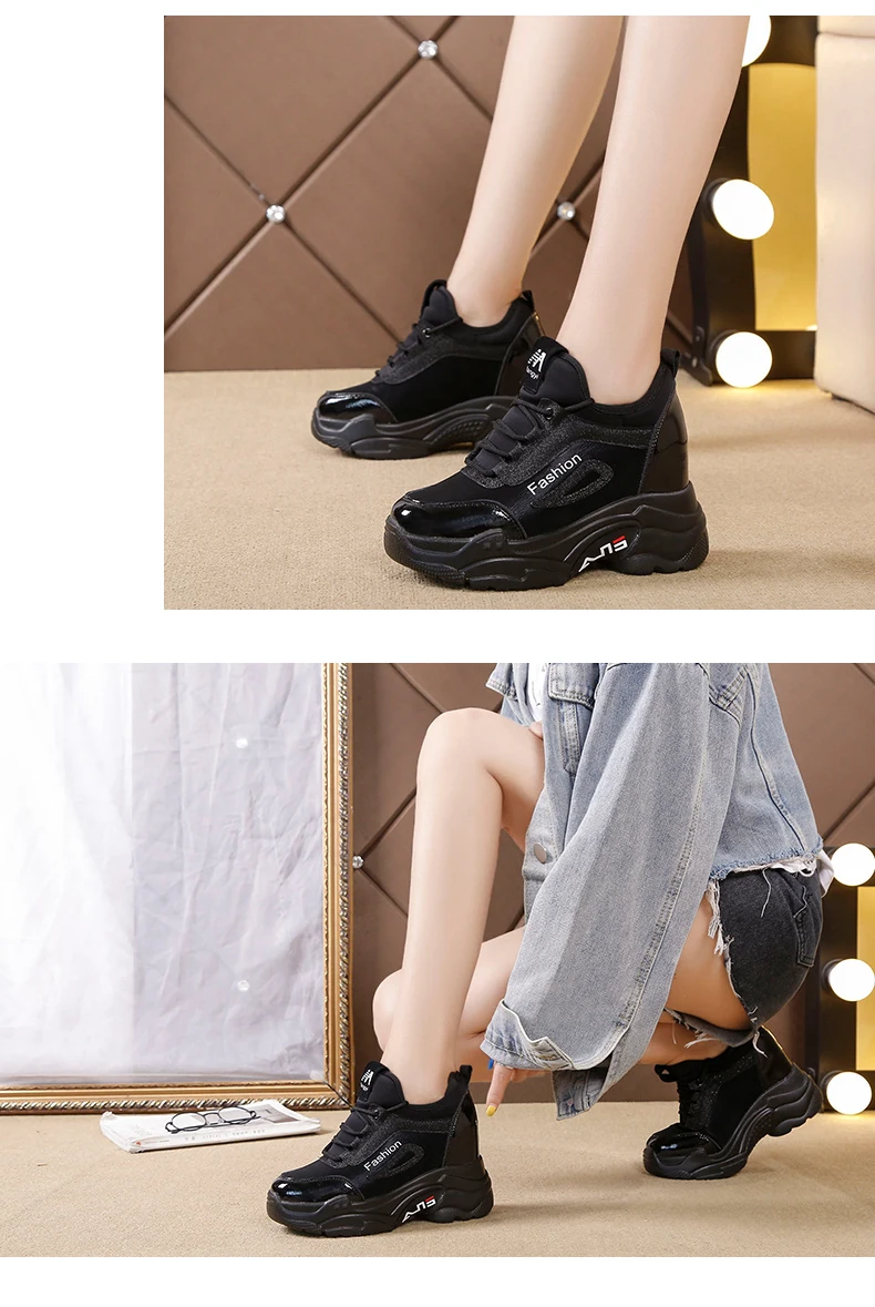 Size35-40; женские зимние кроссовки на платформе; коллекция года; сезон осень-зима; теплые плюшевые бархатные туфли с хлопчатобумажными стельками; кроссовки для отдыха на танкетке со шнуровкой