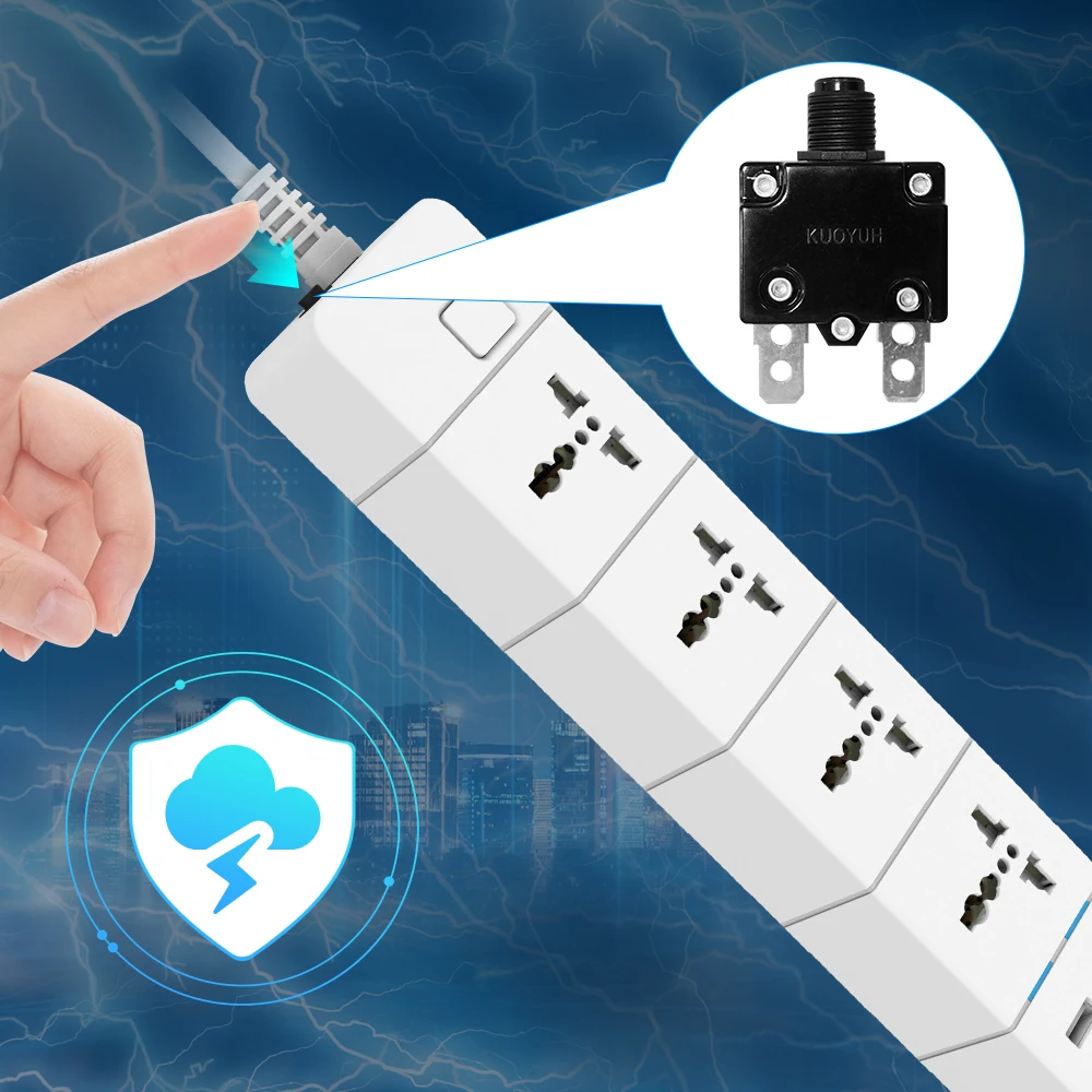 Régua para Tomada Inteligente Universal Plugue Multifuncional Wifi 1.8 m 3.0m 5.0m Usb - Image 5