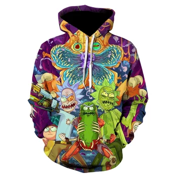 

2019 Fashion Brand 3d hoodies cartoon rick and morty print Women/Men Hoody Streetwear casual hooded sweatshirts sudaderas
