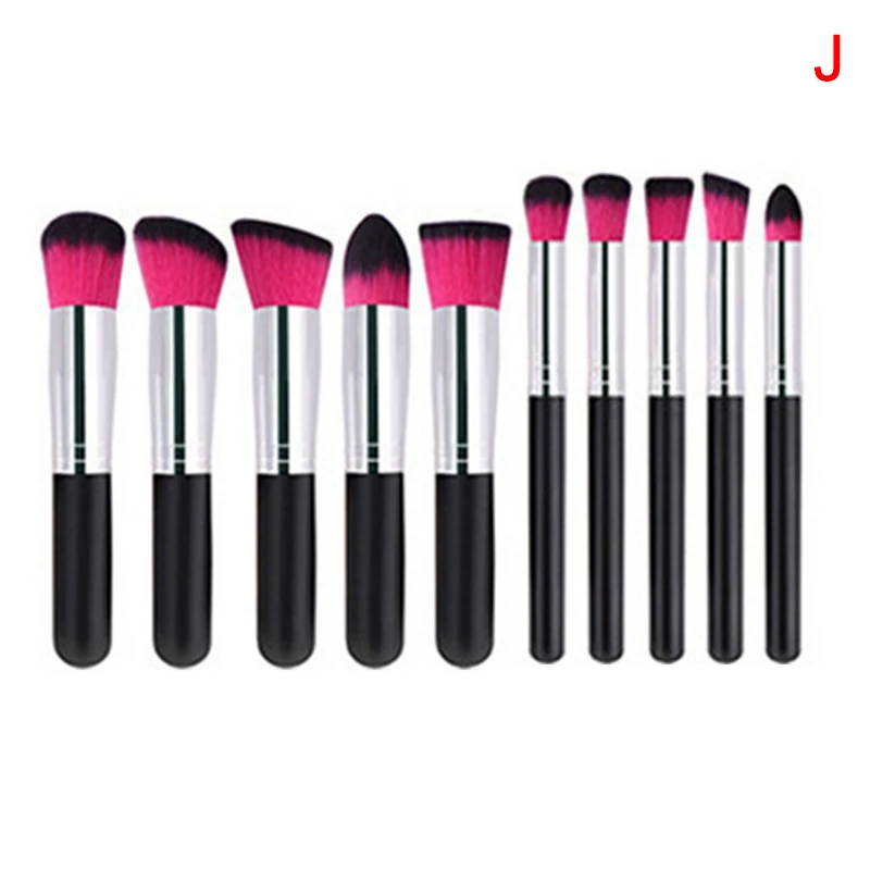 Pro10pcs/набор кистей для макияжа пудра основа для макияжа тени для век бровей подводка для глаз румяна набор кистей для макияжа косметические мягкие нейлоновые волосы
