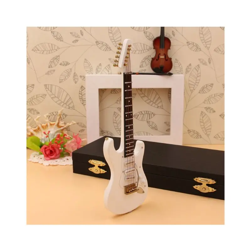 Мини электрогитара модель миниатюрная гитара РА Реплика инструмент Декор Орнамент - Цвет: Белый