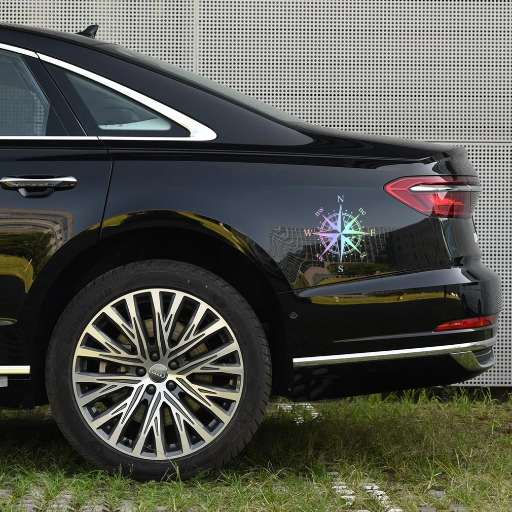 1 шт. Универсальная автомобильная наклейка компас розовый виниловый деколь отражающий мотоцикл декоративная переводная наклейка Черный Белый лазер