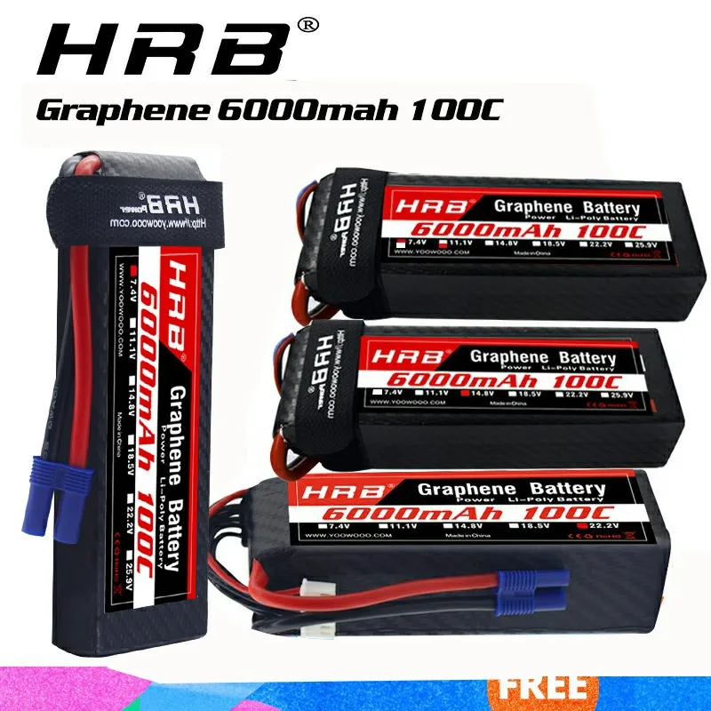 HRB 4S 6000m графеновый аккумулятор 11 1 в 14 8 22 2 6000 мач Lipo 100C XT60 разъем для traxxass RC car boat