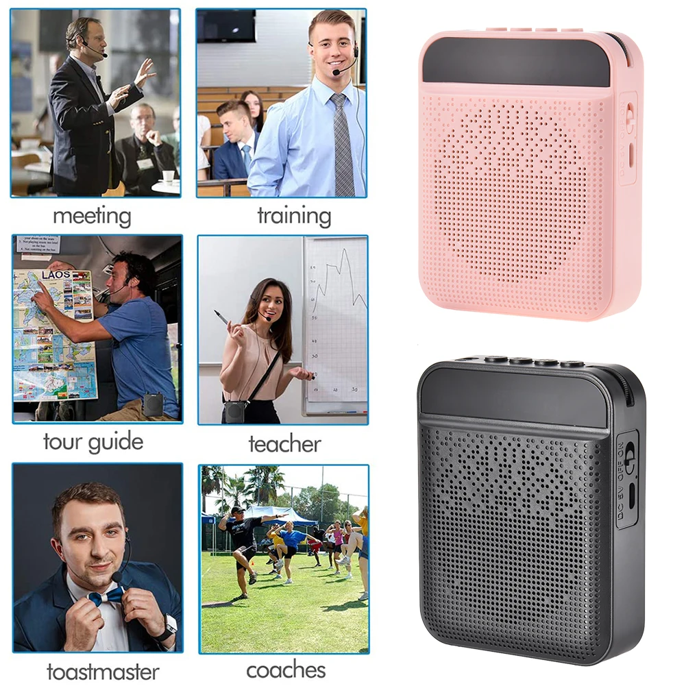 Portable Voice Amplifier with Mic Headphone Personal Microphone Speaker For Teachers Tour Guides Trainers