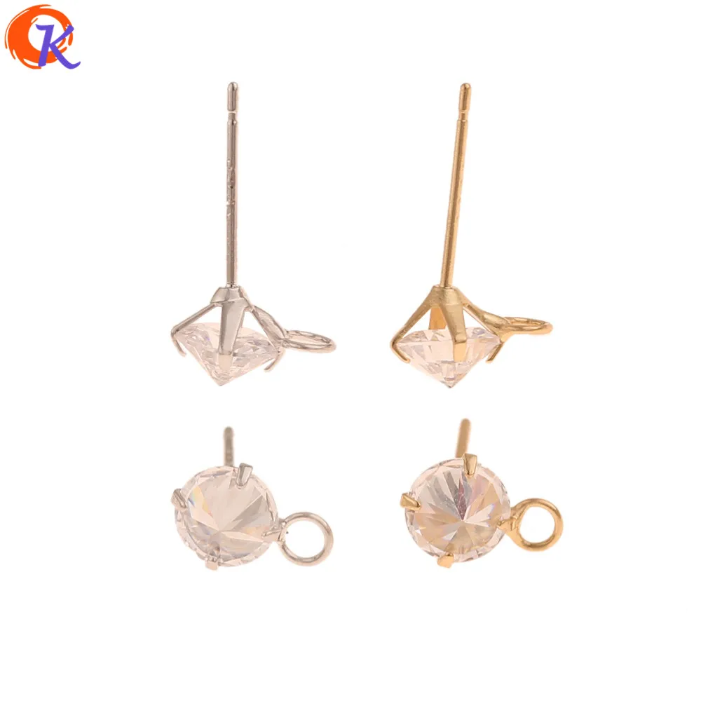 

Cordial Design 30Pcs 7*10MM Jewelry Accessories/Hand Made/Genuine Gold Plating/DIY Jewelry Making/Silver Pin/CZ Earrings Stud