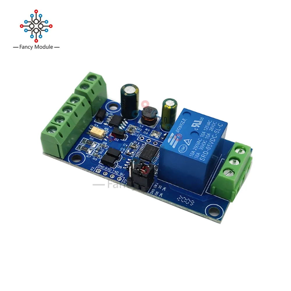 Módulo Relé RS485/TTL Con Modbus RTU - 10A/250V, Control Industrial, Chip MAX485, Estable 8 Bits