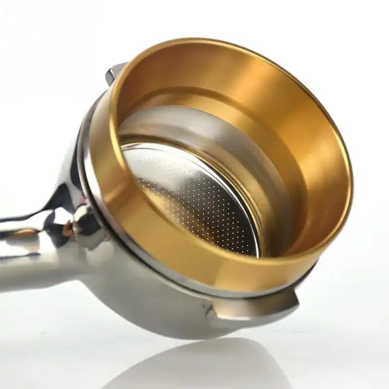 58mm Dia Aluminium Kaffee Dosierung Ring Siebträger Dosierung Trichter Goldene