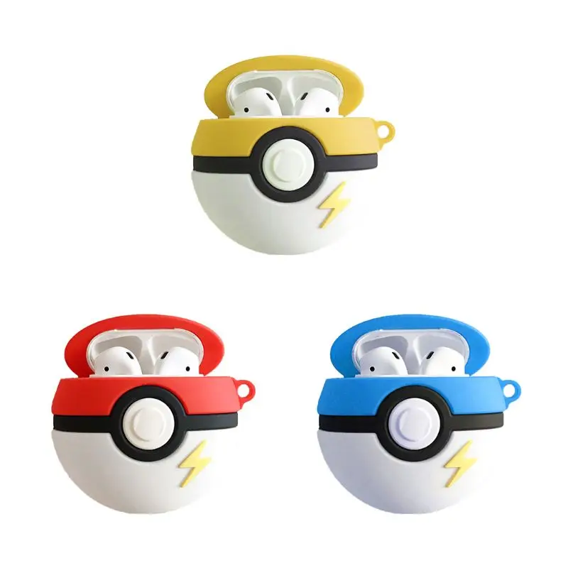 

Cute Elf Ball Pattern Soft Silicone Protective Cover Shockproof Case Skin with Carabiner for Airpods 1/2 Charging Box Accessory