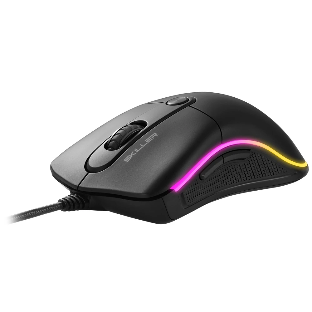 Мышь Sharkoon Skiller SGM2 оптическая, проводная, 6400 dpi, USB, подсветка RGB, цвет: черный