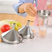 Functional Stainless Steel Funnel Kitchen Oil Wine Honey Funnel Perfume Liquid Water Tools