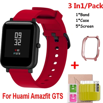 

5pcs Screen Protectors Film for Xiaomi Huami Amazfit GTS Watch Band Strap + Cover Protective case for Amazfit GTS Smart Bracelet