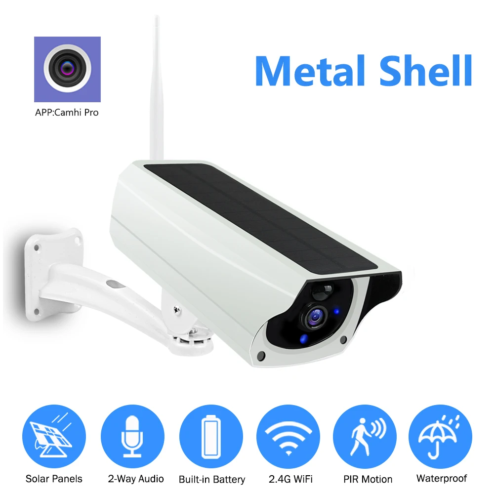 Wi Fi беспроводная камера на солнечной батарее 1080P с металлическим корпусом для