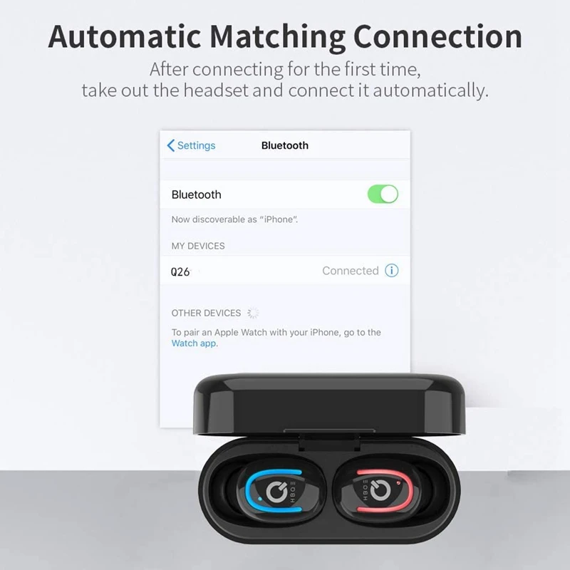 Q26 Bluetooth Headset TWS Bluetooth 5 0 Sweat Proof Stereo Sports Wireless Bluetooth Headset with 500MAh Charging Box