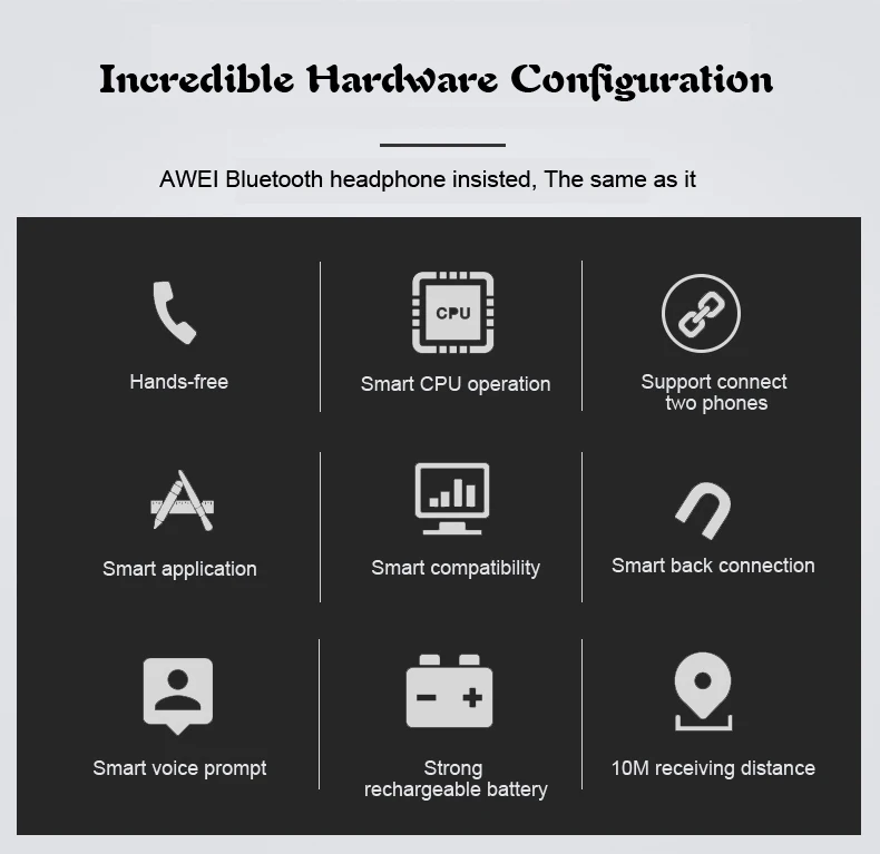 Awei A885BL Портативный беспроводной bluetooth наушники HIFI стерео водонепроницаемый шумоподавление NFC