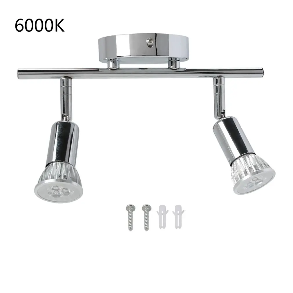 

Dual-head Rotational Spotlight Ceiling Bar Light Fitting Fixture GU10 Satin Nickel Indoor Decoration Ceiling Lamp