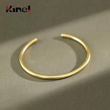 Kinel S990 Sterling Silver 24k Bangle INS Glossy Aperture Ajustable Bangle Bracelet Women High Quality Festival Jewelry Gift Kinel S990 Sterling Silver 24k Bangle INS Glossy Aperture Ajustable Bangle Bracelet Women High Quality Festival Jewelry Gift