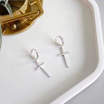 

New Simple Design Cross Pendant Hoop Earrings Fashion Style Personality Earrings For Charm Women 2020 Exquisite Jewelry Gift