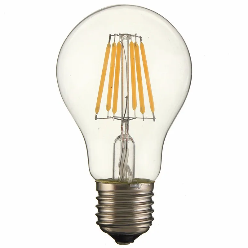 Ретро лампа Эдисона E27 A60 6W теплый белый/белый светодиодный светильник накаливания COB глобус с регулируемой яркостью лампа AC220V/110 V