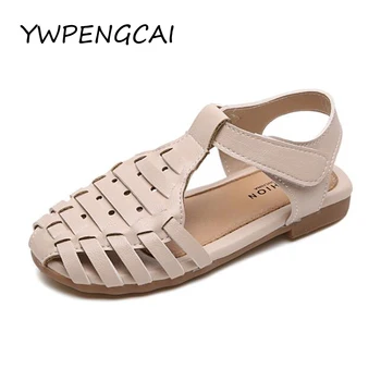 

YWPENGCAI 2020 Summer Children Gladiator Sandals Girls Knitted Sandals Closed Toed Toddler Girl Sandals Size 21-30