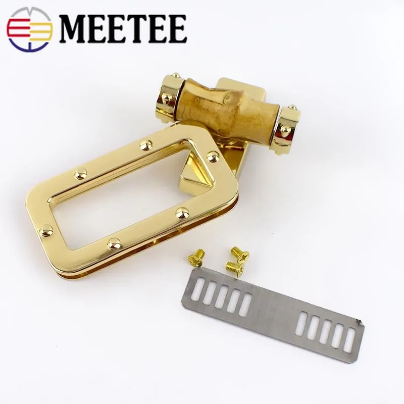 33X61mm Lightgold Bamboo Metal Turn Lock Snap Women Bag Twist Lock Clasps Closure DIY Metal Buckle Hardware Accessories E6-16