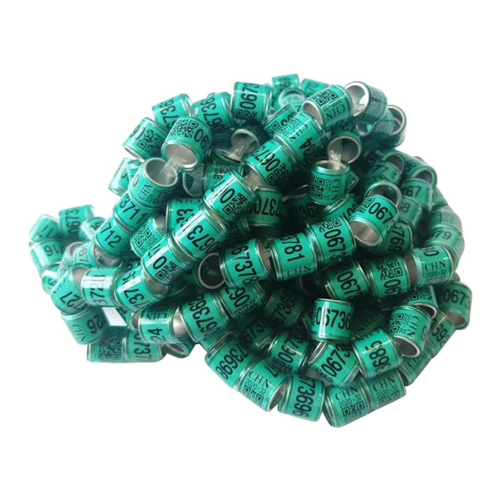 100Pcs Aluminium Bird  Pigeons Foot Rings Bands 8mm for 2020 Racing