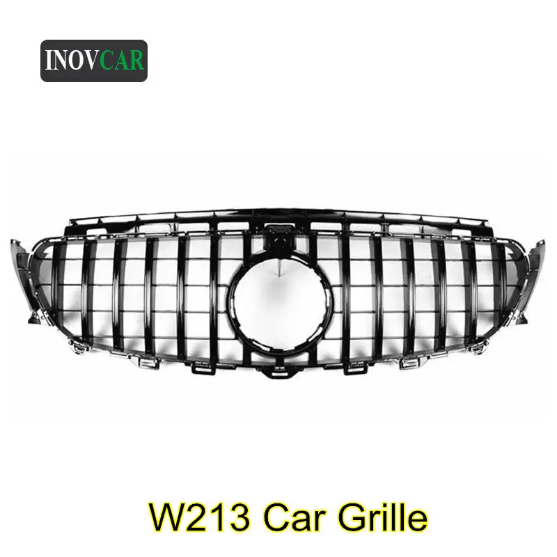 

Car Accessories GT Style Car Front Lip Spoiler Mesh Grille For BENZ E-Class W213 2016-2018 ABS E300 E350 E400