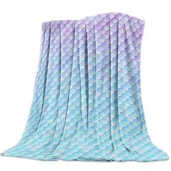 

Beautiful Mermaid Scales Bed Cover Coverlet Flannel Throws Fleece Throw Cover Comfort Custom Dining Room Company Picnic Office