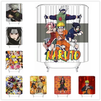 

Custom Cartoon Japanese anime Naruto Shower Curtain Waterproof Bathroom Polyester Fabric Bathroom Curtain