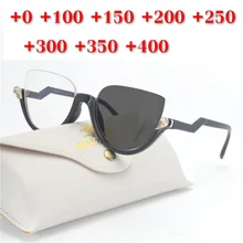 Полуоправа кошка прогрессивные фотохромные модные очки для чтения мужчин и женщин цветные мульти-фокус выпускные очки NX