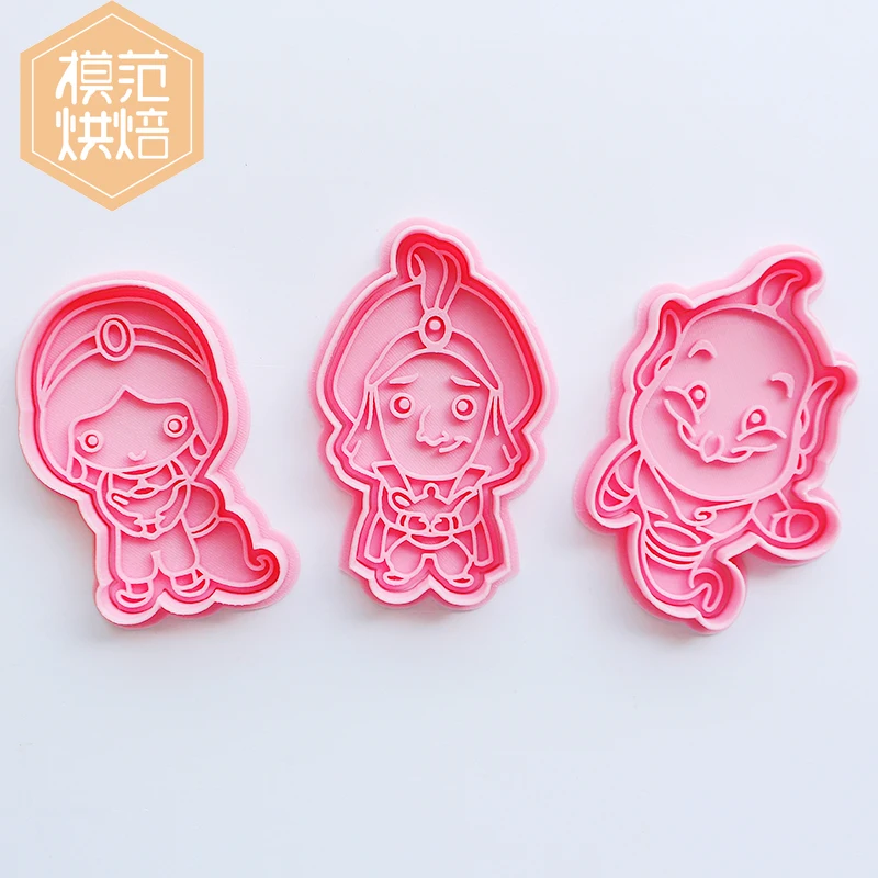 Aladdin Cookies Cutter 3d Disney Cartoon Cookie Mold Baking Accessories Pressing Cute Bakeware Baking Bakery Tools