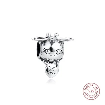 

2020 Spring New Fits Pandora Bracelet 925 Sterling Silver Cute Bee Mine Charms Beads for Jewelry Making Wholesale